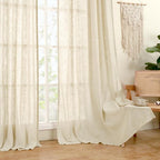 Semi Sheer Linen Curtains 95 inch Length - Image 9