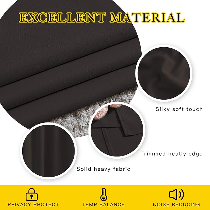 NICETOWN Room Darkening 118 inch Long Curtains, Grommet Thermal Drapes Weighted - Image 4