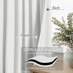 100% Blackout Extra Wide 100 Inch Linen Silding Door Curtains 90 Inches Long - Image 3