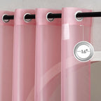 NICETOWN Pink Sheer Curtains 2 Panels - Image 2