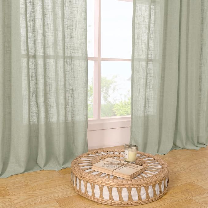 Light Filtering Linen Curtains 72 inches Long - Image 9