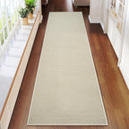 Hallway Runner Rug Extra Long Kitchen Runner Washable Beige 2x8 ft | Boho Woven by YDKGL