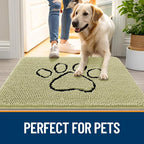 OLANLY Dog Door Mat for Muddy Paws 30x20, Paw Print Design Chenille Mud Mat | - Image 6
