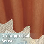 Terracotta Linen Curtains for Living Room 84 inch Length 2 Panels | Light - Image 6
