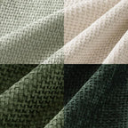 MIULEE Soft Decorative Chenille Euro Pillow Covers Green 22x22 Pack of 4 | - Image 2