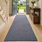 2x8 Grey Blue/White Runner Rug Washable Non-Slip - Image 2