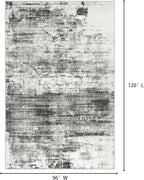 8x10 Area Rugs for Living Room: Washable Abstract Black Grey Badroom Carpet | - Image 2