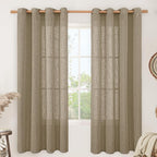 Taupe Linen Curtains 72 Inch Length by LAMIT