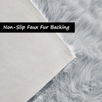 Goolela Grey Area Rug 9x12 Fluffy Fuzzy Furry Rug - Image 4