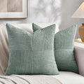 Fancy Homi 2 Packs Grey Blue Decorative Throw Pillow Covers 16x16 Inch by Fancy+Homi