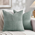 Fancy Homi 2 Packs Grey Blue Euro Decorative Throw Pillow Covers 26x26 Inch by Fancy+Homi