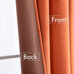 MIULEE Velvet Curtains 52x84 inches 2 Panels Fall Orange Blackout Curtains | - Image 6