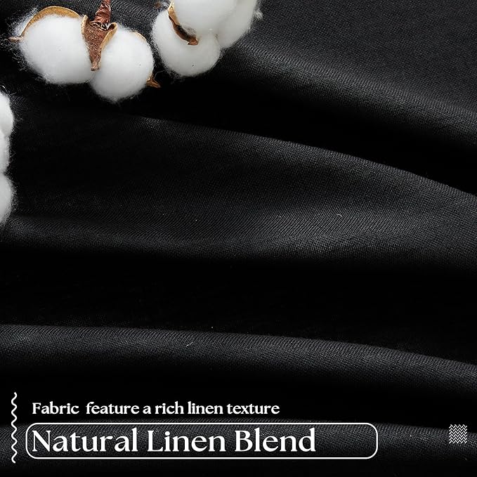Black Pleat Linen Blackout 102 Inch Curtains - Image 5