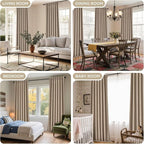 Joydeco Thick Linen Pinch Pleated Curtains 96 Inch Long 2 Panel Set - Image 7