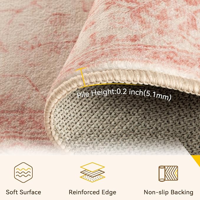 RELEANY Washable Area Rug, Large 9'x12', Water Repellent, Pet Friendly - Image 3
