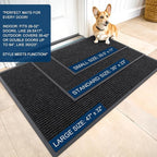 OLANLY 2-Pack Front Door Mats 47x23, Waterproof Heavy-Duty Doormats | Off-Black - Image 2