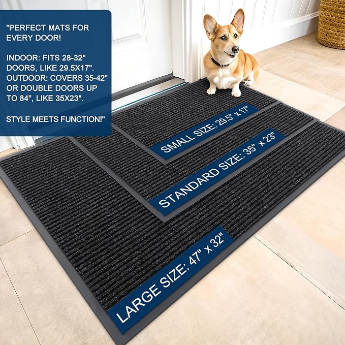 OLANLY Front Door Mat 35x30, Waterproof Heavy-Duty Indoor Outdoor Doormat | - Image 2