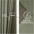 MIULEE Velvet Curtains 50W x 96L 2 Panels Sage Green Blackout Curtains | Luxury - Image 6
