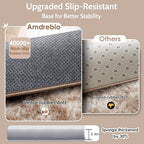 Amdrebio Beige Tan Furry Plush Area Rug 5x7 - Image 6