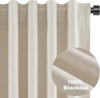 Topfinel 95 Inch Curtains Linen Blackout Curtains 2 Panel Set 100% Blackout - Image 9