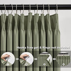 Pinch Pleated Sage Green Blackout Curtains 102 Inches Long, Window Treatment - Image 2