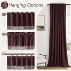 100% Blackout Curtains 96 Inch Length 2 Panels Set - Image 4