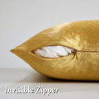 GIGIZAZA Gold Velvet Pillow Covers 12x20 Decorative Pillows Pack of 2 | Lumbar - Image 4