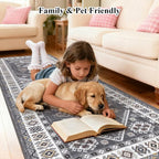 HEBE Boho Kitchen Mats for Floor 24''x96'', Non Slip Washable Runner Rug | - Image 3