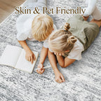 Soalmost 9x12 Area Rugs for Living Room Washable Rug Non-Slip Grey | Large - Image 3