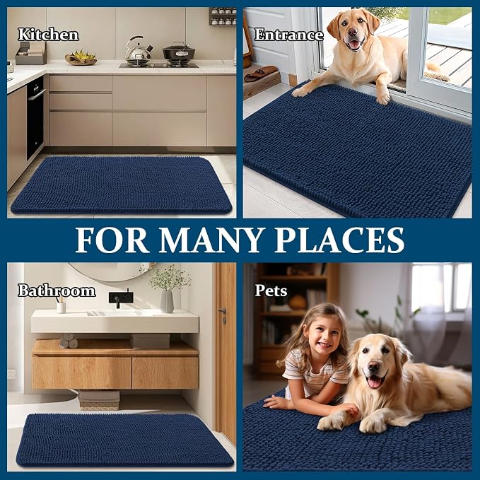 OLANLY Dog Door Mat for Muddy Paws 59x20, Super Absorbent Chenille Mud Mat | - Image 8