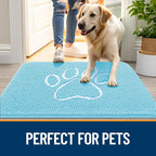 OLANLY Dog Door Mat for Muddy Paws 36x24, Paw Print Design Chenille Mud Mat | - Image 6