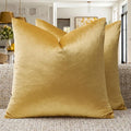 GIGIZAZA Yellow Velvet Pillow Covers 16x16 Decorative Pillows Pack of 2 | Throw by GIGIZAZAFocusingonhomedecoration