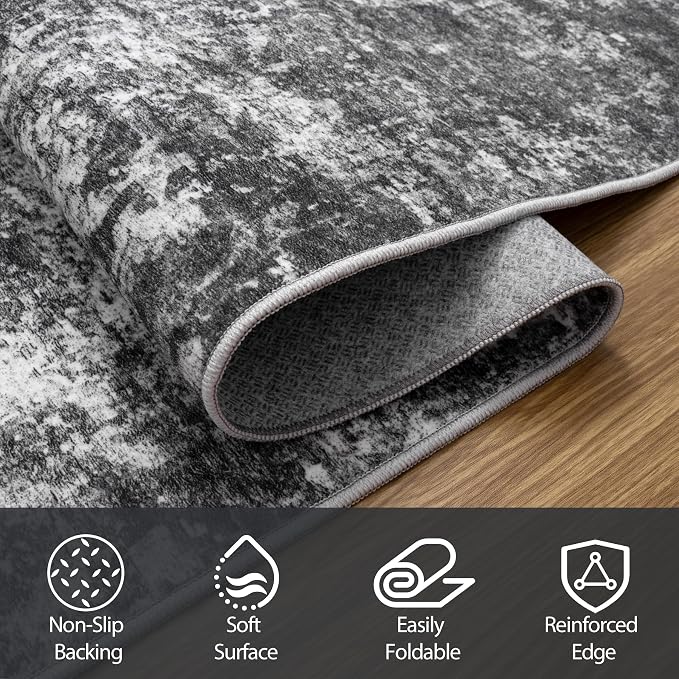 Aelenmu Round Rug 5ft Washable Rug - Image 6