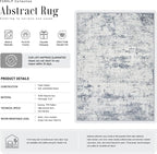 Round Area Rug Living Room: 8 ft Modern Washable Indoor Carpet | - Image 3