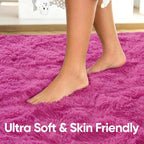 Noahas 5x7 Hot Pink Fluffy Soft Area Rug Non-Slip - Image 5