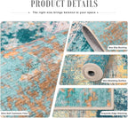 10x12 Area Rug Living Room: Modern Washable Soft Carpet Rosy Haze | - Image 5
