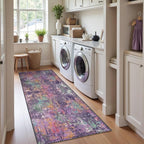 RELEANY Washable Runner 2'x8' Abstract Area Rug - Image 4
