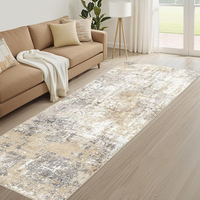 LOONGRUG Runner Rug 2x8 Washable Non-Slip Kitchen Neutral Modern Rug | Abstract - Image 8