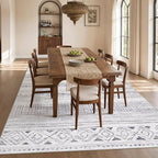 cotiled Boho 9x12 Area Rug for Living Room: Large Moroccan Washable Rug | Stain - Image 7