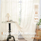 BGment Ivory Linen Curtains 98 Inches Long - Image 4