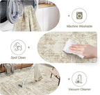 Soalmost Abstract Area Rug 6x9 for Living Room Washable Rugs Beige/Gray | - Image 6