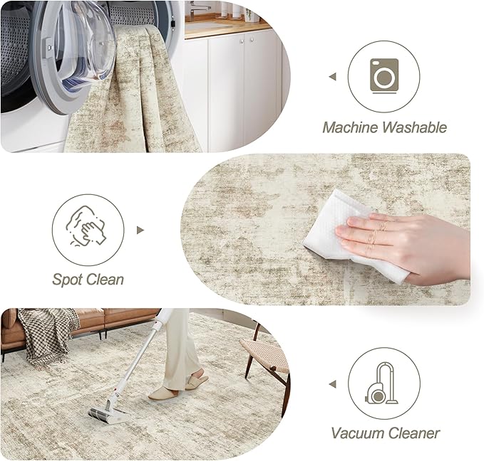 Soalmost Abstract Rug 5x7 Washable Area Rugs - Image 6