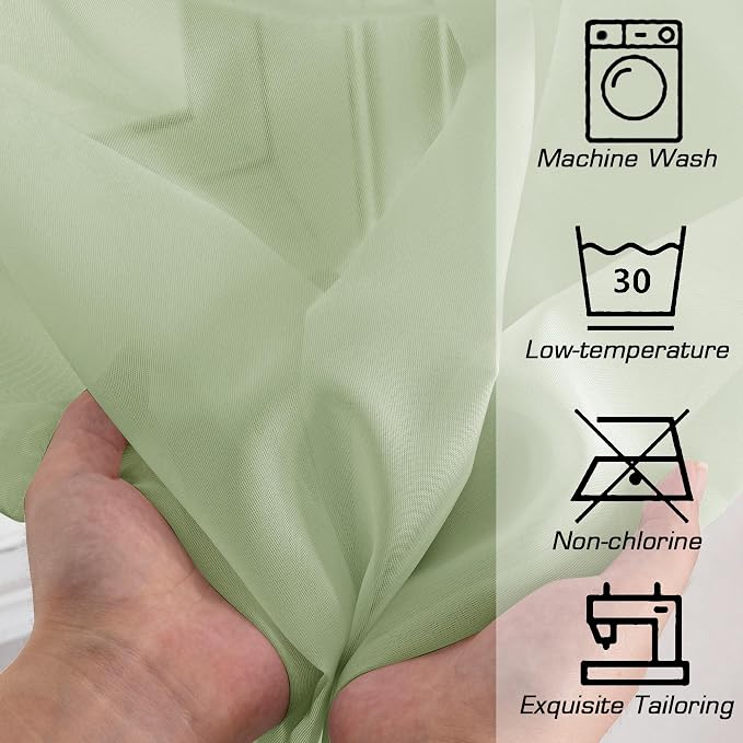 Sheer Curtains 78 inches Long 2 Panels Set - Image 4
