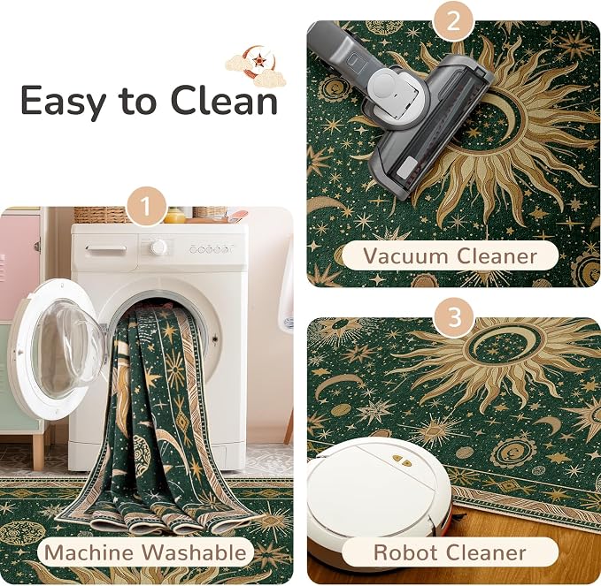 Vacuum-Friendly, 2x10 Washable Area Rug - Image 5
