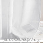 RYB HOME White Sheer Curtains for Living Room Patio Glass Door, W52 x L95 | - Image 5