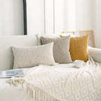 Set of 4 Mustard Yellow Decorative Throw Pillow Covers 16x16 Inch Corduroy - Image 3