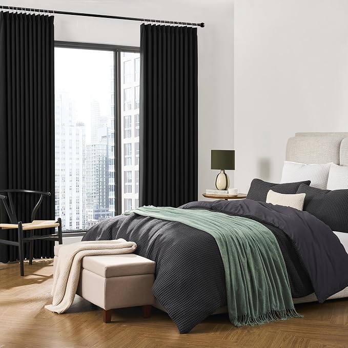Black Blackout Curtains 132 Inches Long - Image 4