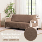 Quilted Raw Umber Sofa Slipcovers - Image 2