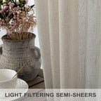 Pitalk Beige Boho Curtains 58 Inches Long - Image 4