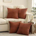MIULEE Fall Boho Farmhouse Rust Decorative Throw Pillow Covers 20x20 Inch 4 - Image 3